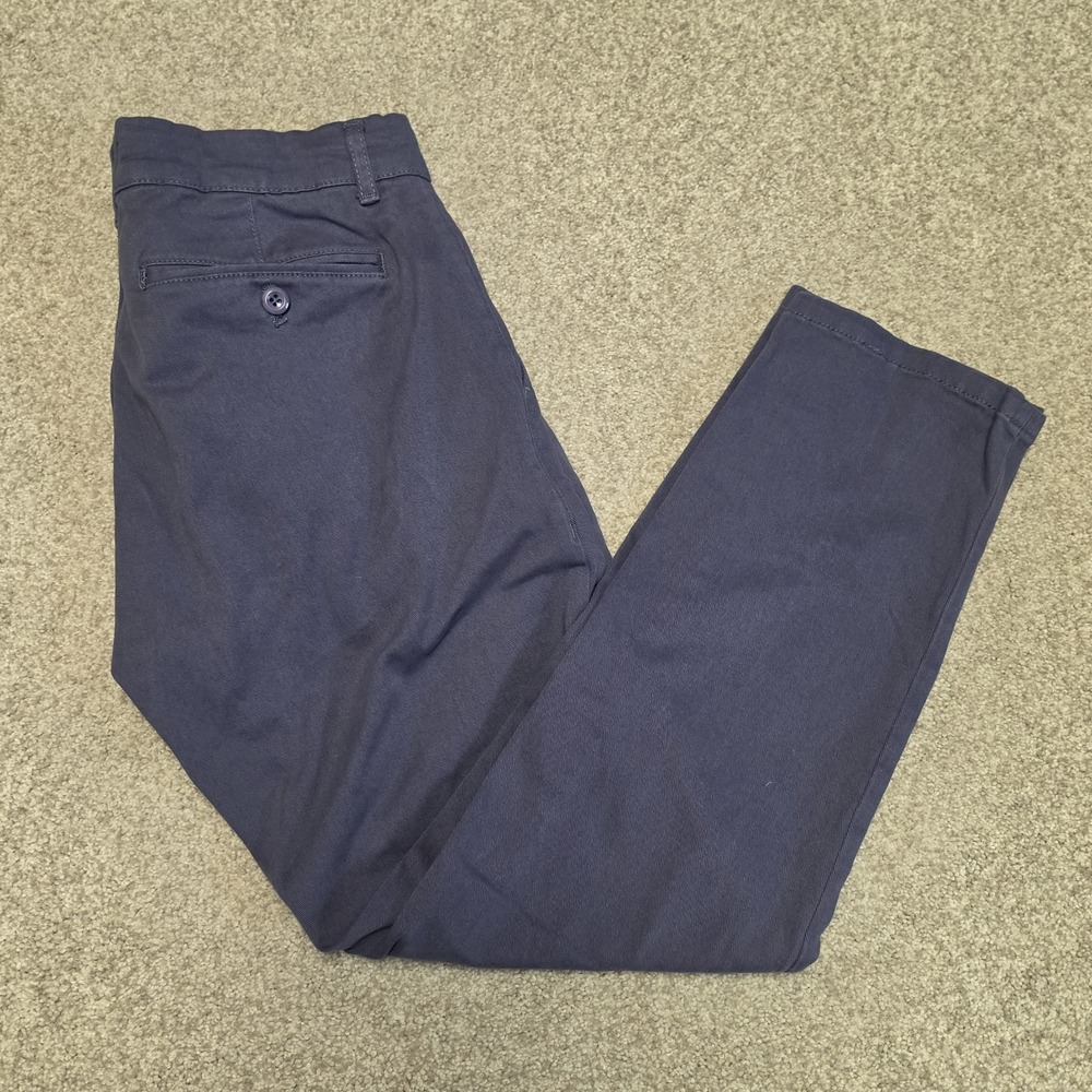 Ash & Erie Mens Chino Pants 30x27 (29x26.5) Blue Stretch Slim Fit Cotton Casual